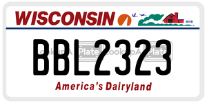 BBL2323  license plate in WI