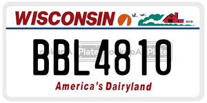 BBL4810  license plate in WI
