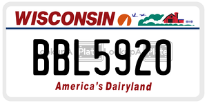 BBL5920  license plate in WI