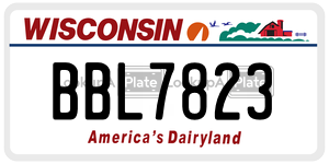 BBL7823  license plate in WI