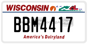 BBM4417  license plate in WI