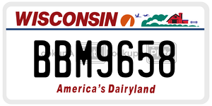 BBM9658  license plate in WI