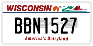 BBN1527  license plate in WI