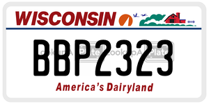 BBP2323  license plate in WI