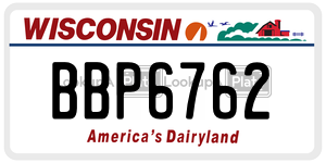 BBP6762  license plate in WI