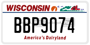 BBP9074  license plate in WI