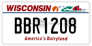 BBR1208  license plate in WI
