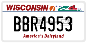 BBR4953  license plate in WI