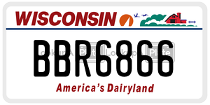 BBR6866  license plate in WI