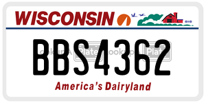 BBS4362  license plate in WI