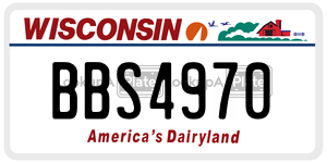 BBS4970  license plate in WI