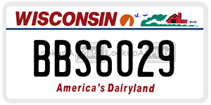 BBS6029  license plate in WI