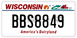 BBS8849  license plate in WI