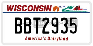 BBT2935  license plate in WI