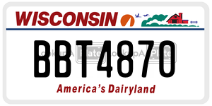 BBT4870  license plate in WI