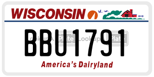 BBU1791  license plate in WI