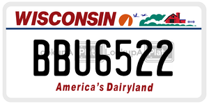 BBU6522  license plate in WI