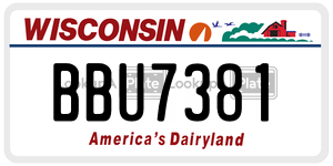 BBU7381  license plate in WI