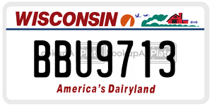 BBU9713  license plate in WI
