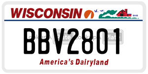 BBV2801  license plate in WI