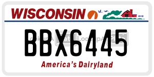BBX6445  license plate in WI