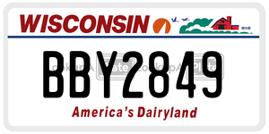 BBY2849  license plate in WI