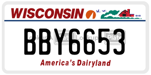 BBY6653  license plate in WI