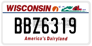 BBZ6319  license plate in WI