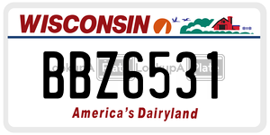 BBZ6531  license plate in WI