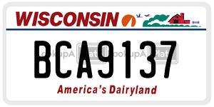 BCA9137  license plate in WI