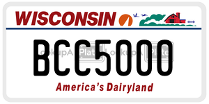 BCC5000  license plate in WI