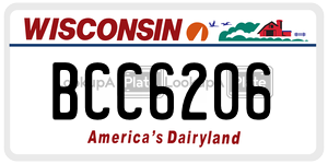 BCC6206  license plate in WI