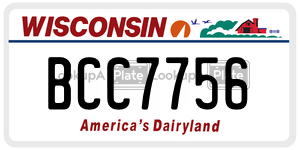 BCC7756  license plate in WI