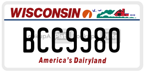 BCC9980  license plate in WI