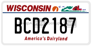 BCD2187  license plate in WI