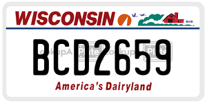 BCD2659 license plate in Wisconsin