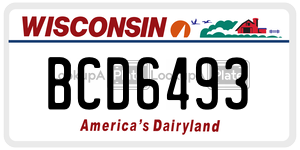 BCD6493  license plate in WI