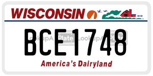 BCE1748  license plate in WI