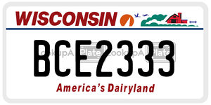 BCE2333  license plate in WI