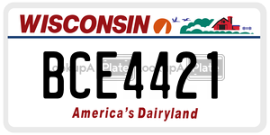 BCE4421  license plate in WI