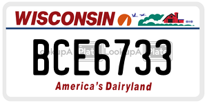 BCE6733  license plate in WI