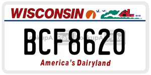 BCF8620  license plate in WI
