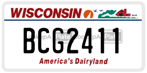 BCG2411  license plate in WI