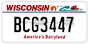 BCG3447  license plate in WI