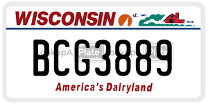 BCG3889  license plate in WI
