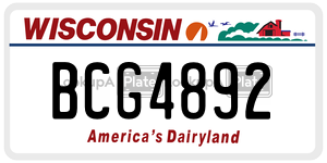 BCG4892  license plate in WI