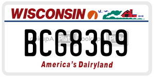 BCG8369  license plate in WI