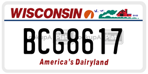 BCG8617  license plate in WI