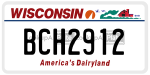 BCH2912  license plate in WI