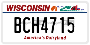 BCH4715  license plate in WI